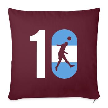 10 Argentinien Fussballspieler - Sofakissenbezug 45 x 45 cm - Burgunderrot - Vorne