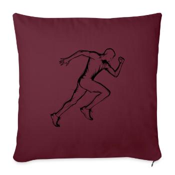 Cross Country Running Hommes Jogging Course à pied - Housse de coussin décorative 45 x 45 cm - bordeaux - Devant