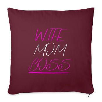 Femme Maman Boss Femme Maman Mère Cadeau - Housse de coussin décorative 45 x 45 cm - bordeaux - Devant