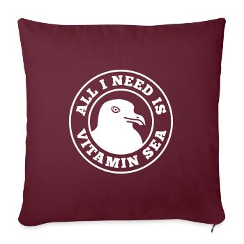 Jeu de mots mer de vitamine Allemagne du Nord - Housse de coussin décorative 45 x 45 cm - bordeaux - Devant