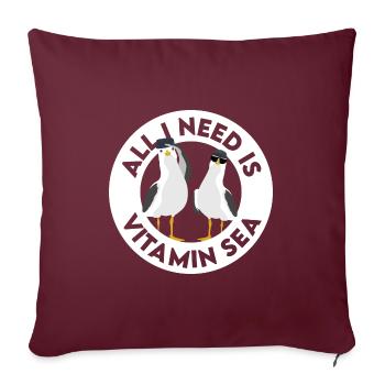 Tout ce dont j'ai besoin, c'est de la vitamine Mer du nord de l'Allemagne Möwe - Housse de coussin décorative 45 x 45 cm - bordeaux - Devant