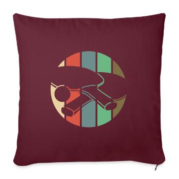 Tischtennis Tischtenniskelle vintage retro - Sofakissenbezug 45 x 45 cm - Burgunderrot - Vorne