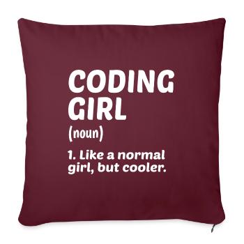 Coding Girl Definition Noun Software Developer Pro - Sofakissenbezug 45 x 45 cm - Burgunderrot - Vorne