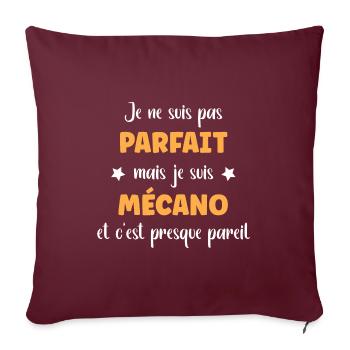 mécano - Housse de coussin décorative 45 x 45 cm - bordeaux - Devant