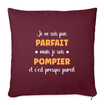pompier - Housse de coussin décorative 45 x 45 cm - bordeaux - Devant