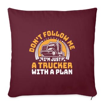 Camionneur Conduisant Papa Camionneur Père Chauffeur De Camion - Housse de coussin décorative 45 x 45 cm - bordeaux - Devant