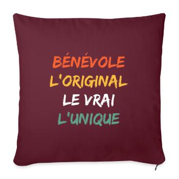 bénévole - Housse de coussin décorative 45 x 45 cm - bordeaux - Devant