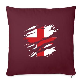 Angleterre - Drapeau national, rayures, fissures - Housse de coussin décorative 45 x 45 cm - bordeaux - Devant