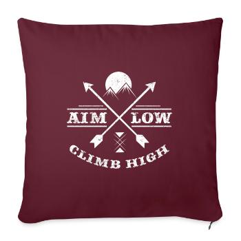 Aim Low Climb High Boulderin Climbing Mountaineer - Sofakissenbezug 45 x 45 cm - Burgunderrot - Vorne