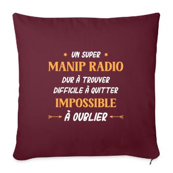 Un manip radio adjoint - Housse de coussin décorative 45 x 45 cm - bordeaux - Devant