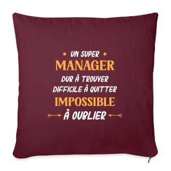 Super manager - Housse de coussin décorative 45 x 45 cm - bordeaux - Devant