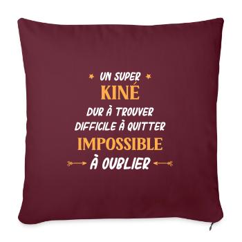 Super kiné - Housse de coussin décorative 45 x 45 cm - bordeaux - Devant