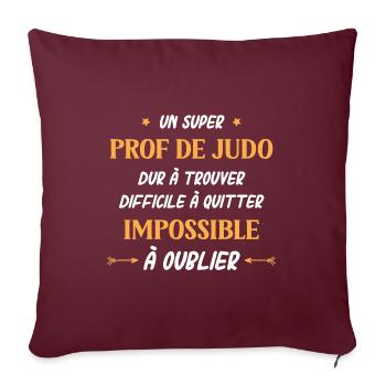 Super prof de judo - Housse de coussin décorative 45 x 45 cm - bordeaux - Devant