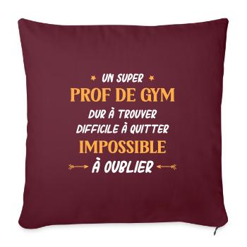 Super prof de gym - Housse de coussin décorative 45 x 45 cm - bordeaux - Devant