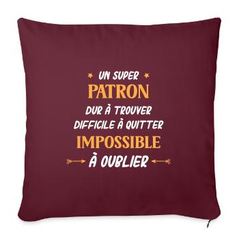 Super patron - Housse de coussin décorative 45 x 45 cm - bordeaux - Devant
