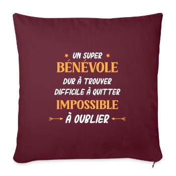 Super bénévole - Housse de coussin décorative 45 x 45 cm - bordeaux - Devant