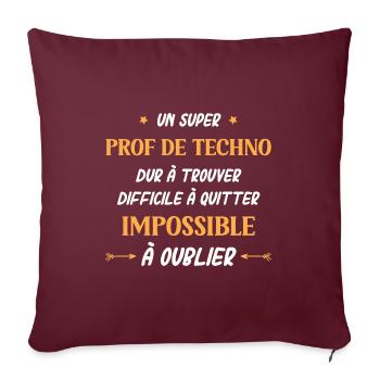 Super prof de techno - Housse de coussin décorative 45 x 45 cm - bordeaux - Devant