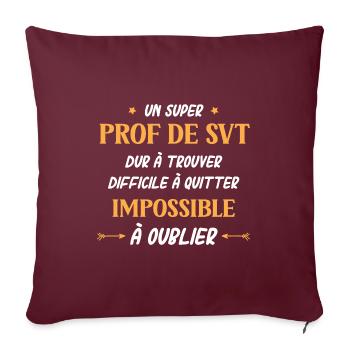 prof de svt - Housse de coussin décorative 45 x 45 cm - bordeaux - Devant