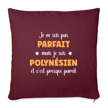 Polynésien - Housse de coussin décorative 45 x 45 cm - bordeaux - Devant