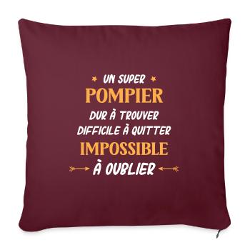 pompier - Housse de coussin décorative 45 x 45 cm - bordeaux - Devant