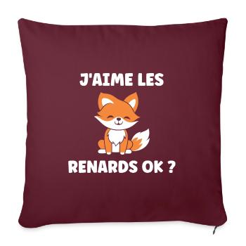 petit renard - Housse de coussin décorative 45 x 45 cm - bordeaux - Devant