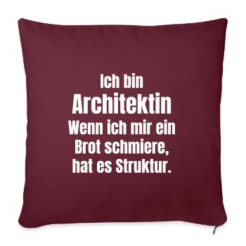 L’architecte enduit le pain de structure - Housse de coussin décorative 45 x 45 cm - bordeaux - Devant