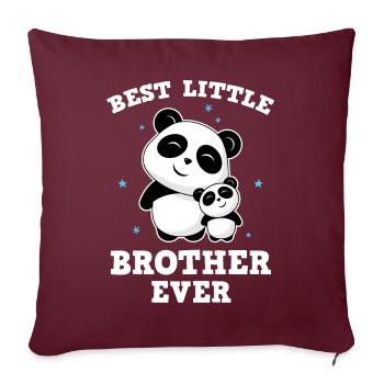 Meilleur petit frère de tous les temps - Petit frère Panda - Housse de coussin décorative 45 x 45 cm - bordeaux - Devant