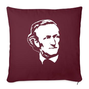 Richard Wagner White On Black - Sofa pillowcase 17,3'' x 17,3'' (45 x 45 cm) - burgundy - Front