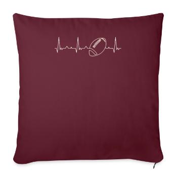 Bola de fútbol americana. Corazón. Amor. Ekg. - Housse de coussin décorative 45 x 45 cm - bordeaux - Devant