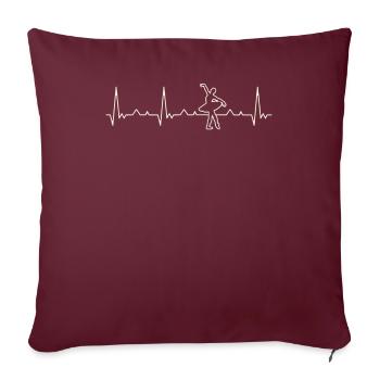 Chica de baile de ballet. Corazón. Amor. Ekg. - Housse de coussin décorative 45 x 45 cm - bordeaux - Devant