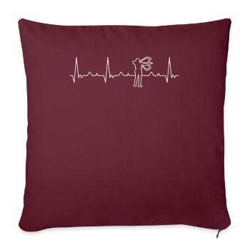 Hembra Hunter Bow Arrow. Corazón. Amor. Ekg. - Housse de coussin décorative 45 x 45 cm - bordeaux - Devant