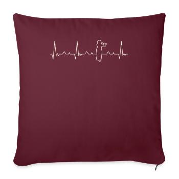 Flauta jugando a la mujer. Corazón. Amor. Ekg. - Housse de coussin décorative 45 x 45 cm - bordeaux - Devant