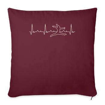 Gimnasta Mujer Jump Ejercicio. Corazón. Amor. Ekg - Housse de coussin décorative 45 x 45 cm - bordeaux - Devant