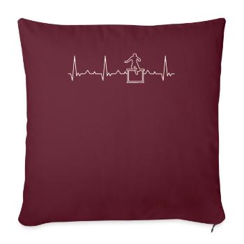 Hurdle Sprint Dash Jump. Heart. Love. EKG. Pulse. - Sofa pillowcase 17,3'' x 17,3'' (45 x 45 cm) - burgundy - Front