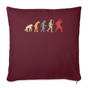 Ninja Pose Evolution - Sofakissenbezug 45 x 45 cm - Burgunderrot - Vorne