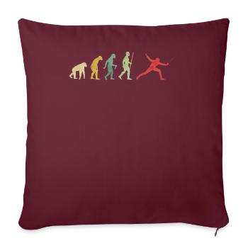 Fencing Evolution - Sofa pillowcase 17,3'' x 17,3'' (45 x 45 cm) - burgundy - Front