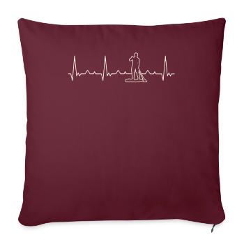 Paddle Board Guy. Corazón. Amor. Ekg. Legumbres. - Housse de coussin décorative 45 x 45 cm - bordeaux - Devant