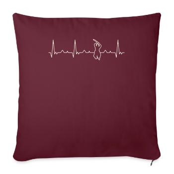 Salto ninja. Corazón. Amor. Ekg. Legumbres. - Housse de coussin décorative 45 x 45 cm - bordeaux - Devant