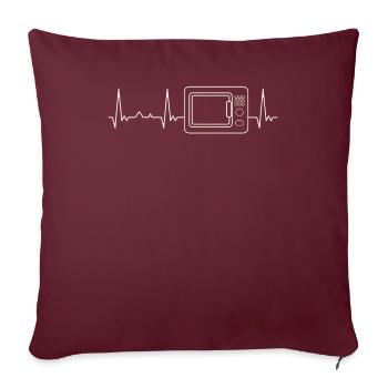 Microondas. Corazón. Amor. Ekg. Legumbres. - Housse de coussin décorative 45 x 45 cm - bordeaux - Devant