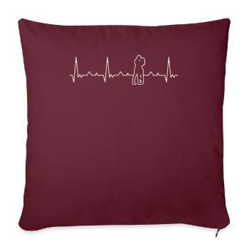 Pareja de amor romántico besándose. Corazón. Amor - Housse de coussin décorative 45 x 45 cm - bordeaux - Devant