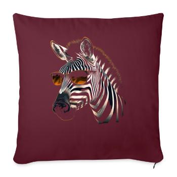 Zebra Sunglasses - Sofa pillowcase 17,3'' x 17,3'' (45 x 45 cm) - burgundy - Front