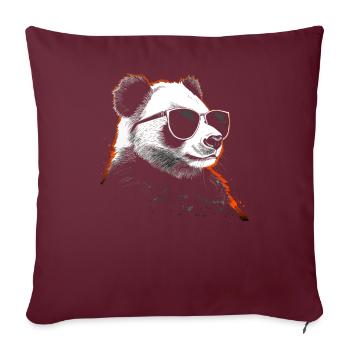Lunettes de soleil panda - Housse de coussin décorative 45 x 45 cm - bordeaux - Devant