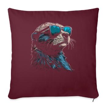 Lunettes de soleil Otter - Housse de coussin décorative 45 x 45 cm - bordeaux - Devant