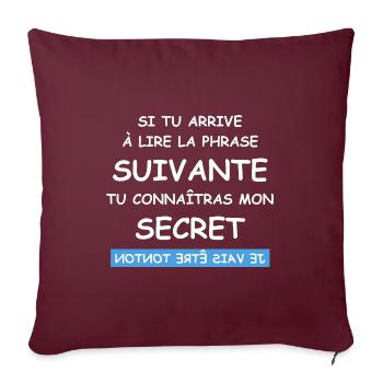 Je vais être tonton - Housse de coussin décorative 45 x 45 cm - bordeaux - Devant