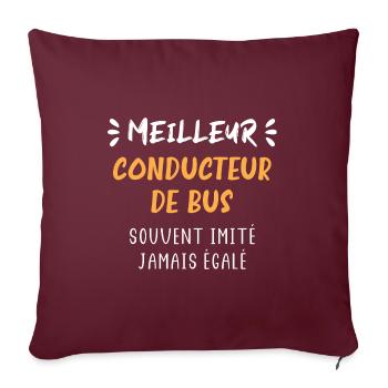 Meilleur conducteur de bus - Housse de coussin décorative 45 x 45 cm - bordeaux - Devant