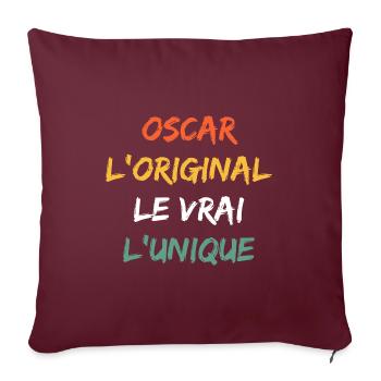 Oscar - Housse de coussin décorative 45 x 45 cm - bordeaux - Devant