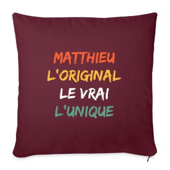 L'original le vrai l'unique Matthieu - Housse de coussin décorative 45 x 45 cm - bordeaux - Devant