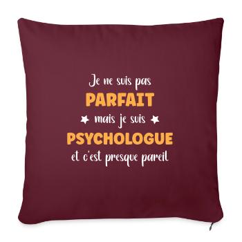 Psychologue - Housse de coussin décorative 45 x 45 cm - bordeaux - Devant