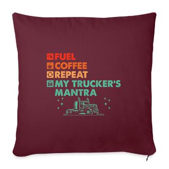 Camionneur Conduisant Papa Camionneur Père Chauffeur De Camion - Housse de coussin décorative 45 x 45 cm - bordeaux - Devant