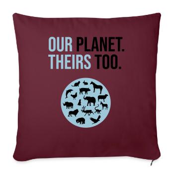 le bien-être des animaux - Housse de coussin décorative 45 x 45 cm - bordeaux - Devant